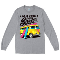 Heather Grey california super surf Long Sleeve Tee - artisFamous