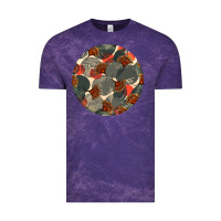 Cloud Purple african fabric pattern round earrings 5 Vintage Tee - BundleAndBundleShop