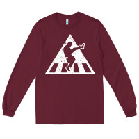 Burgundy The Ministry of Silly Walks Distressed Long Sleeve Tee - artisFamous