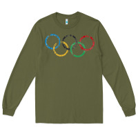 Army Green OLYMPIC RINGS Long Sleeve Tee - artisFamous
