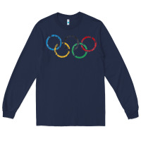 Navy OLYMPIC RINGS Long Sleeve Tee - artisFamous