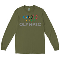 Army Green OLYMPIC RINGS Long Sleeve Tee - artisFamous