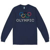 Navy OLYMPIC RINGS Long Sleeve Tee - artisFamous