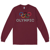 Burgundy OLYMPIC RINGS Long Sleeve Tee - artisFamous