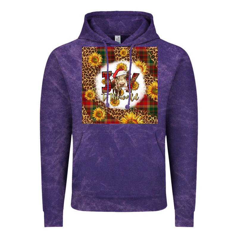 Joy To The World Christmas Cow Vintage Hoodie by LillyAllenDesigns | Teevron