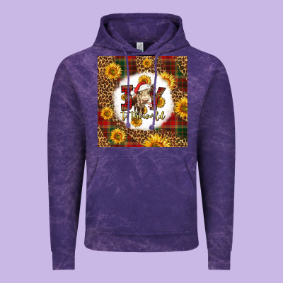 Joy To The World Christmas Cow Vintage Hoodie Designed By Lillyallendesigns