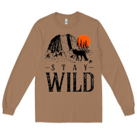Toasted Coconut stay wild illustration with mountain Long Sleeve Tee - artisFamous