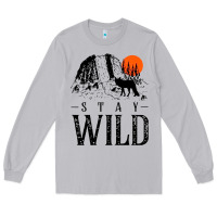 Moon Dust stay wild illustration with mountain Long Sleeve Tee - artisFamous