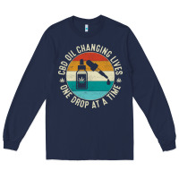 Navy CBD Oil Changing Lives Long Sleeve Tee - artisFamous