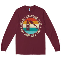 Burgundy CBD Oil Changing Lives Long Sleeve Tee - artisFamous