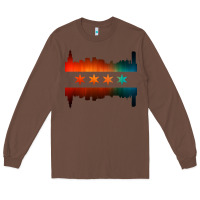 Chestnut chicago flag skyline Long Sleeve Tee - artisFamous