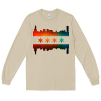 Mushroom chicago flag skyline Long Sleeve Tee - artisFamous