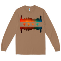 Toasted Coconut chicago flag skyline Long Sleeve Tee - artisFamous