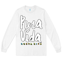 White costa rica pura vida Long Sleeve Tee - artisFamous