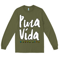 Army Green costa rica pura vida Long Sleeve Tee - artisFamous