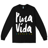 Black costa rica pura vida Long Sleeve Tee - artisFamous