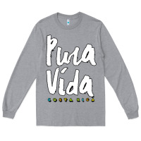 Heather Grey costa rica pura vida Long Sleeve Tee - artisFamous