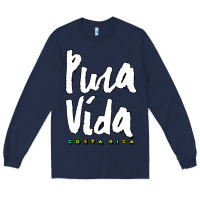 Navy costa rica pura vida Long Sleeve Tee - artisFamous