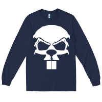 Navy crazy beaver skull Long Sleeve Tee - artisFamous