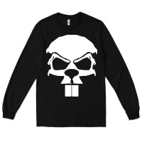 Black crazy beaver skull Long Sleeve Tee - artisFamous