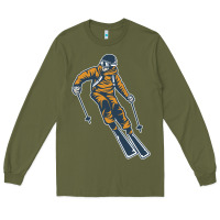 Army Green born to ski Long Sleeve Tee - artisFamous