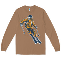Toasted Coconut born to ski Long Sleeve Tee - artisFamous