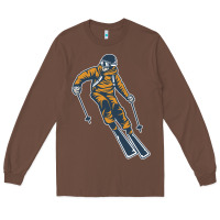 Chestnut born to ski Long Sleeve Tee - artisFamous