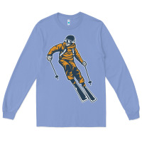 Colony Blue born to ski Long Sleeve Tee - artisFamous
