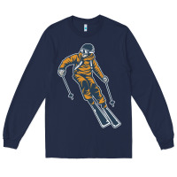 Navy born to ski Long Sleeve Tee - artisFamous