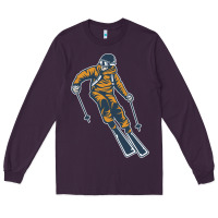 Plum born to ski Long Sleeve Tee - artisFamous