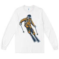 White born to ski Long Sleeve Tee - artisFamous