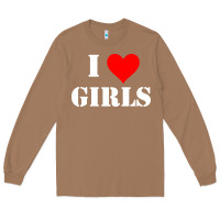 Toasted Coconut i love girls Long Sleeve Tee - artisFamous