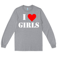 Heather Grey i love girls Long Sleeve Tee - artisFamous