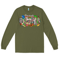 Army Green baseball brother Long Sleeve Tee - CowhideDigitalArt