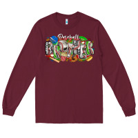 Burgundy baseball brother Long Sleeve Tee - CowhideDigitalArt