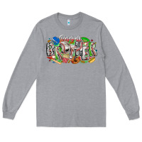 Heather Grey baseball brother Long Sleeve Tee - CowhideDigitalArt