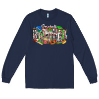 Navy baseball brother Long Sleeve Tee - CowhideDigitalArt