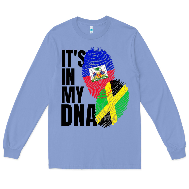 Jamaican And Haitian Mix Flag Dna Heritage Long Sleeve Tee by artisFamous | Teevron