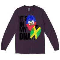 Plum jamaican and haitian mix flag dna heritage Long Sleeve Tee - artisFamous