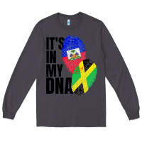 Smoke jamaican and haitian mix flag dna heritage Long Sleeve Tee - artisFamous