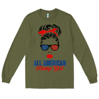 Army Green all american trump girl Long Sleeve Tee - artisFamous
