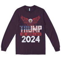 Plum trump 2024 take america back Long Sleeve Tee - artisFamous