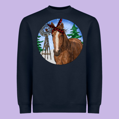 Horse Christmas Heavyweight Sweatshirt Designed By Ranaportraitstore