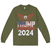 Army Green trump 2024 take america back Long Sleeve Tee - artisFamous