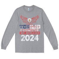 Heather Grey trump 2024 take america back Long Sleeve Tee - artisFamous