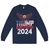 Navy trump 2024 take america back Long Sleeve Tee - artisFamous