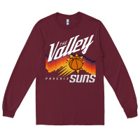 Burgundy the valley oop phoenix basketball retro sunset basketball t shirt Long Sleeve Tee - artisFamous