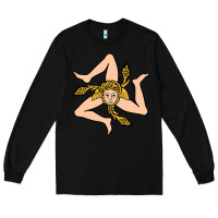 Black sicilian triskelion Long Sleeve Tee - artisFamous