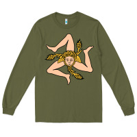 Army Green sicilian triskelion Long Sleeve Tee - artisFamous