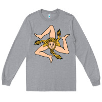 Heather Grey sicilian triskelion Long Sleeve Tee - artisFamous